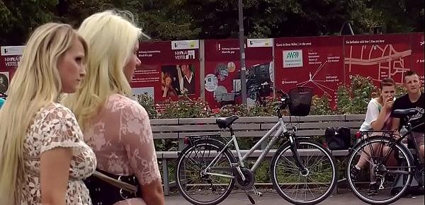  Hot blonde sluts disgraced in public outdoor